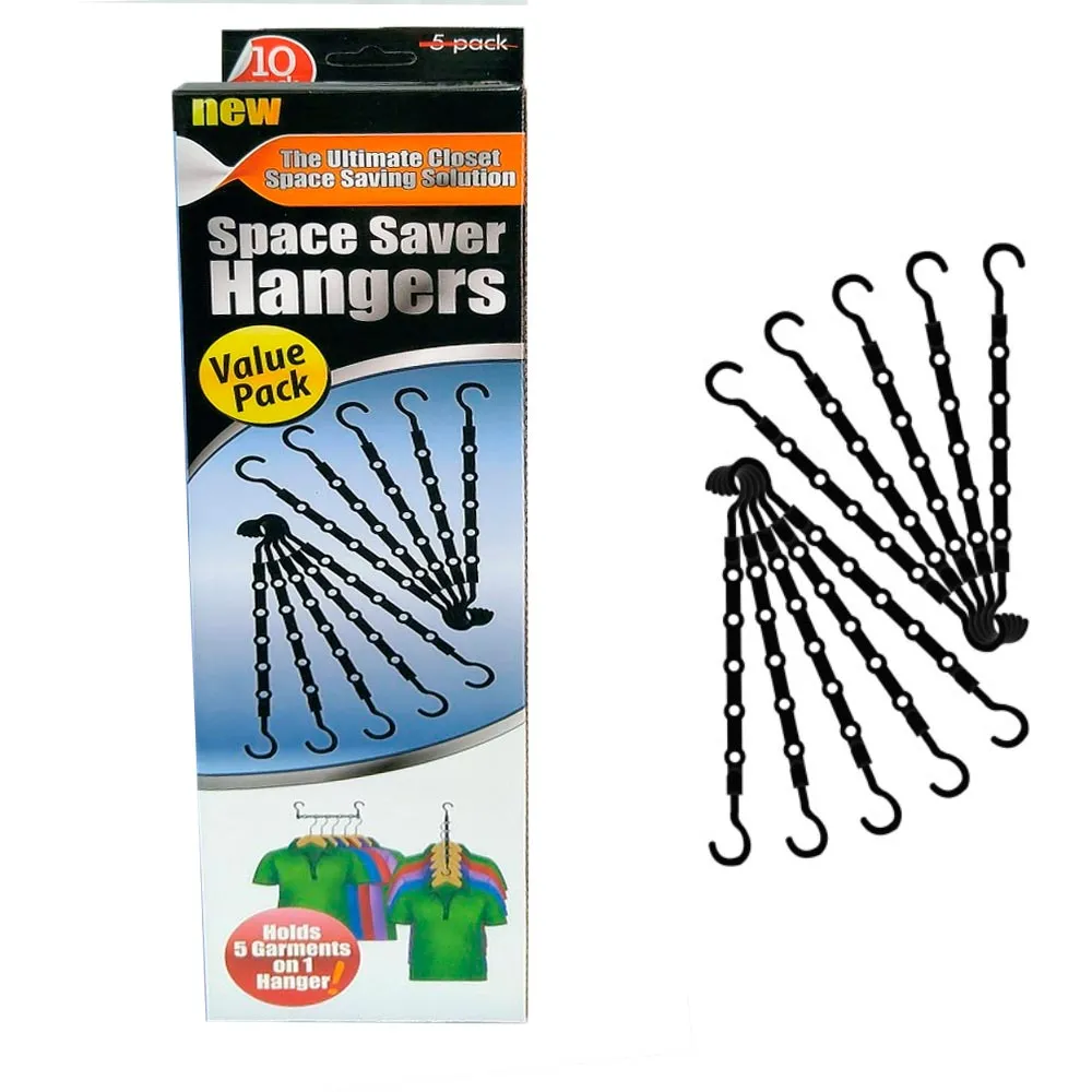 10 Pc Space Saver Hangers Closet Organizer Pants Rack Magic Hangers 5 In 1 New !