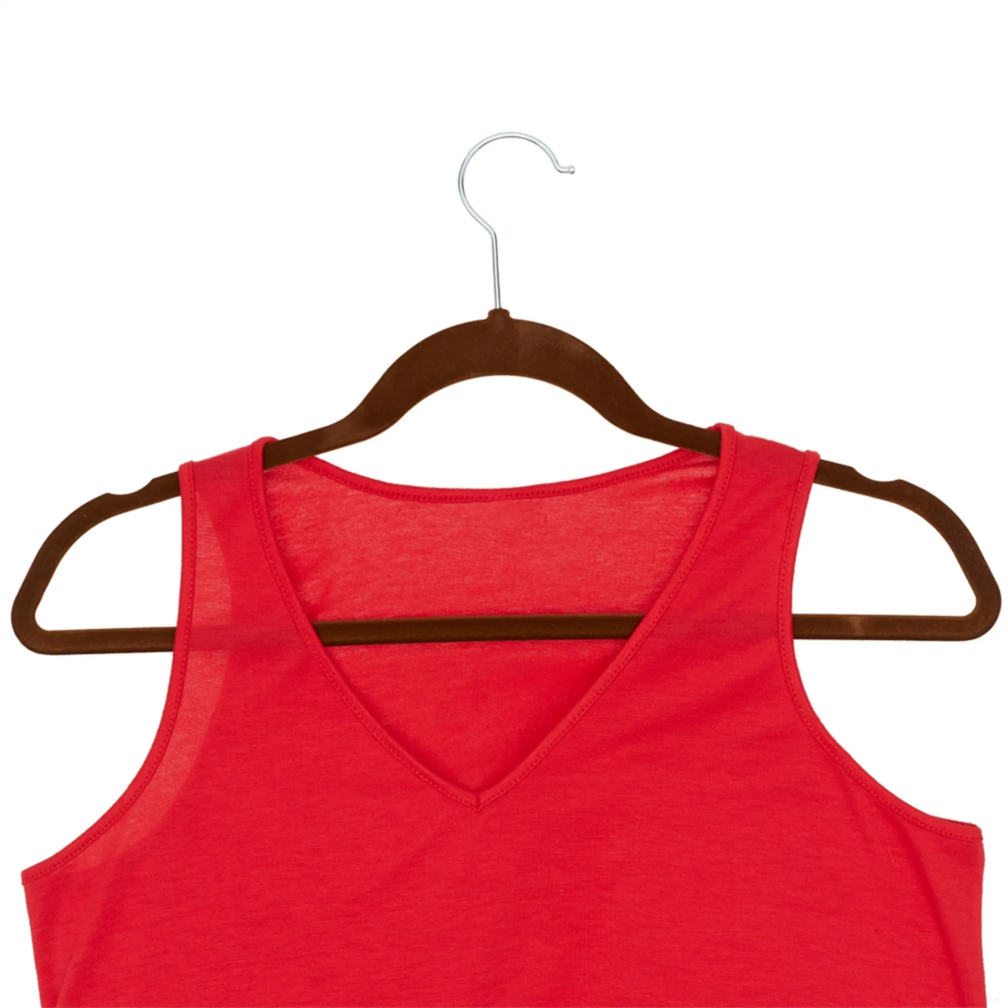 10   Piece Velvet Hanger, Brown