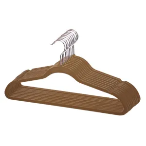10   Piece Velvet Hanger, Brown