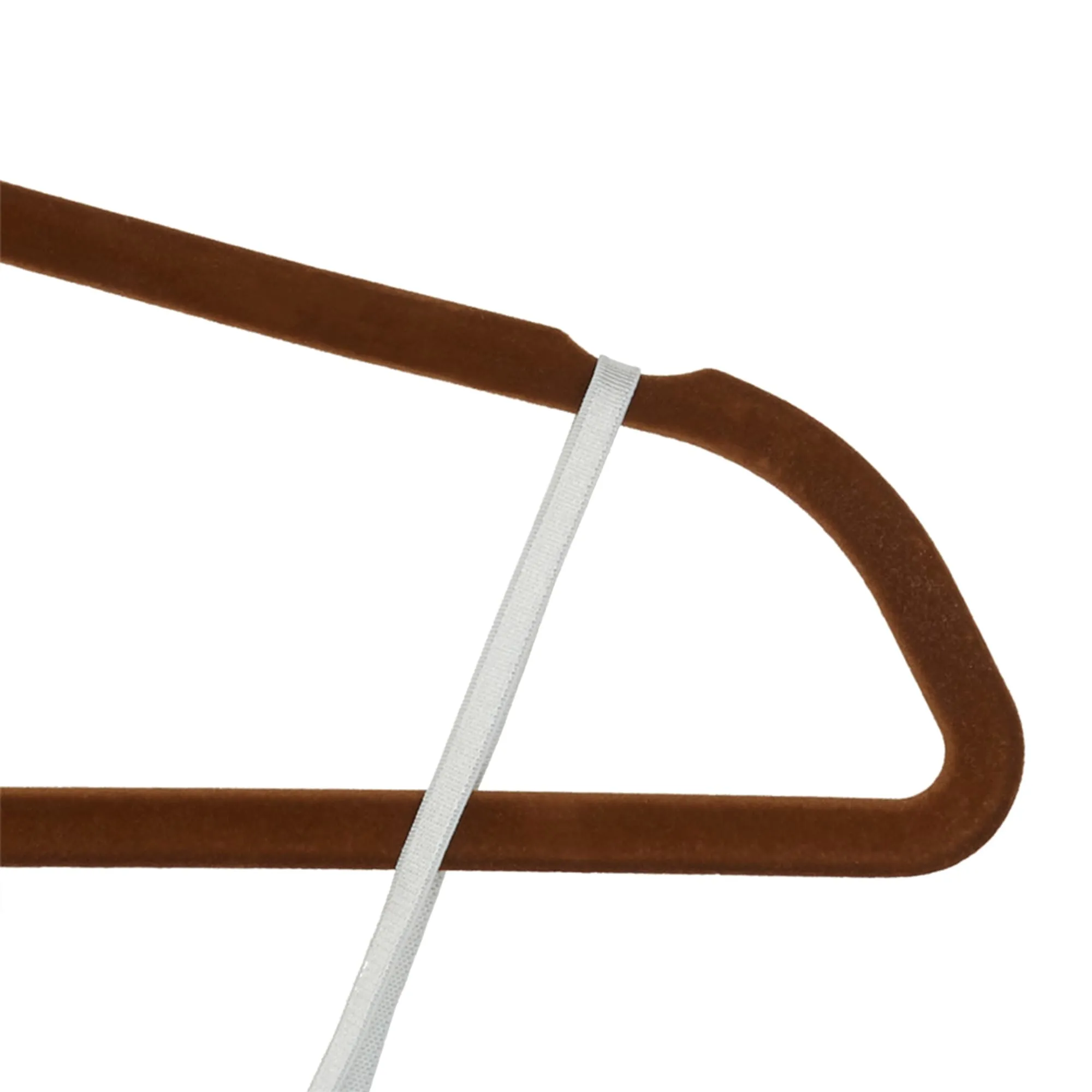 10   Piece Velvet Hanger, Brown