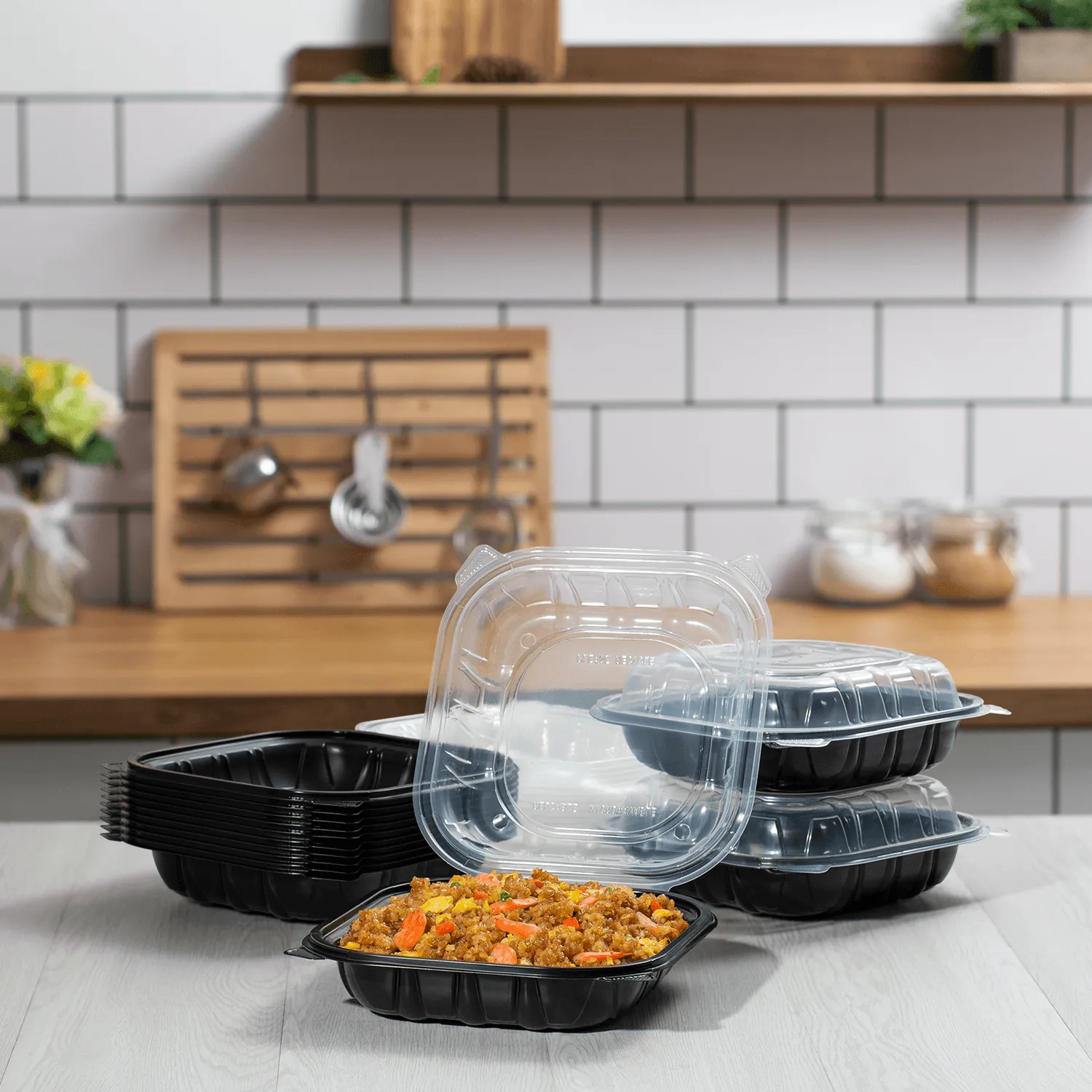 [150 ct] 9" x 9" Premium PP Hinged Container