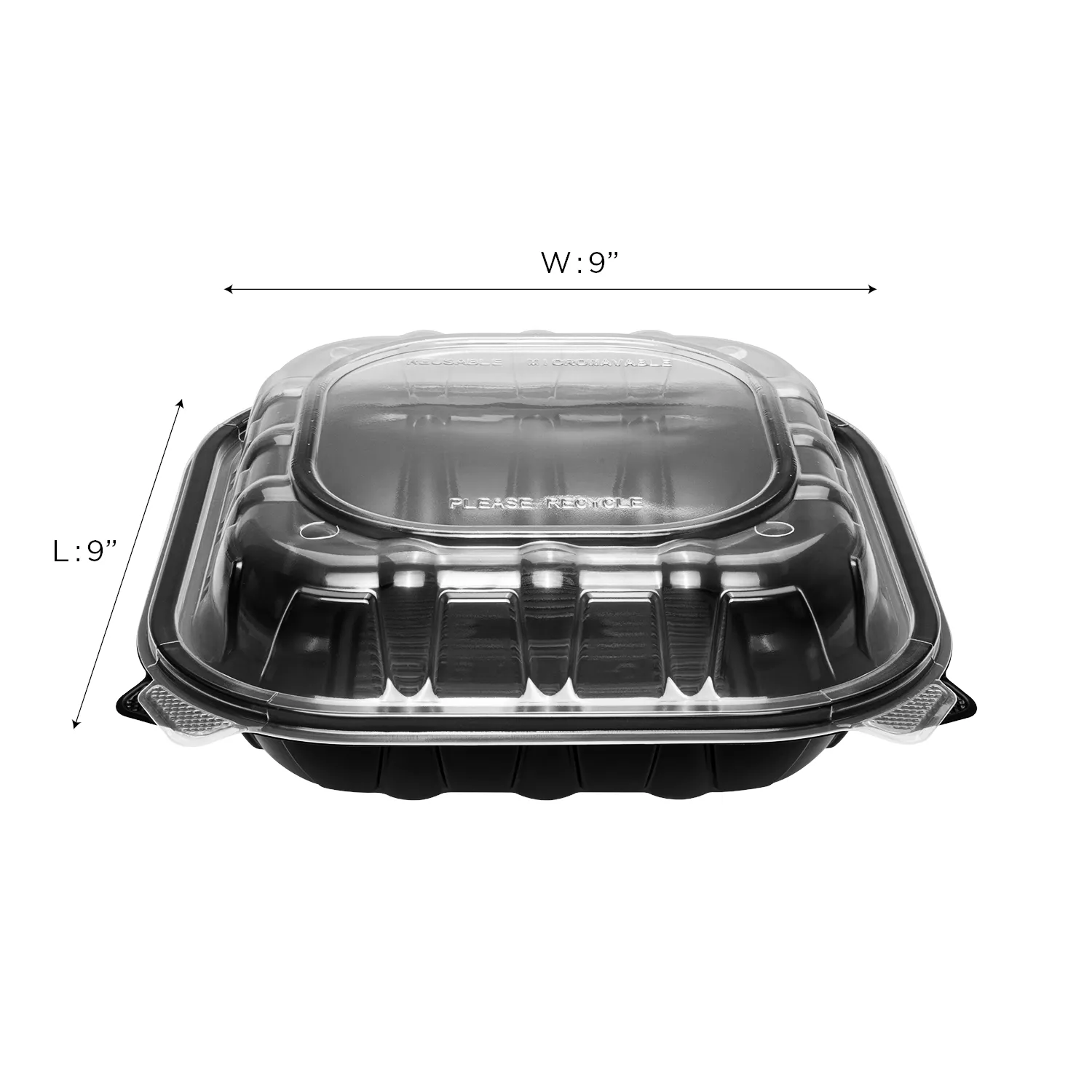 [150 ct] 9" x 9" Premium PP Hinged Container