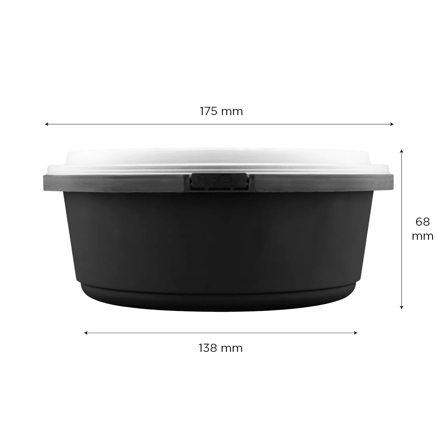 [150 sets] 34 oz PP Tamper Resistant Injection Molded Microwaveable Black Food Container w/Clear lid