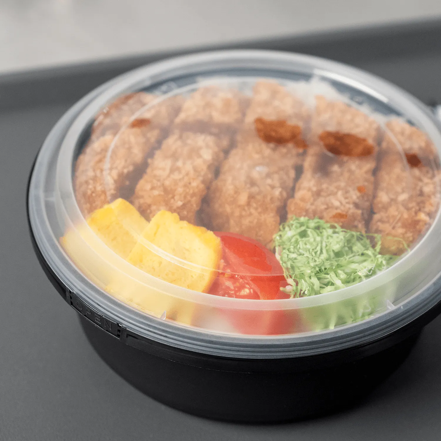 [150 sets] 34 oz PP Tamper Resistant Injection Molded Microwaveable Black Food Container w/Clear lid