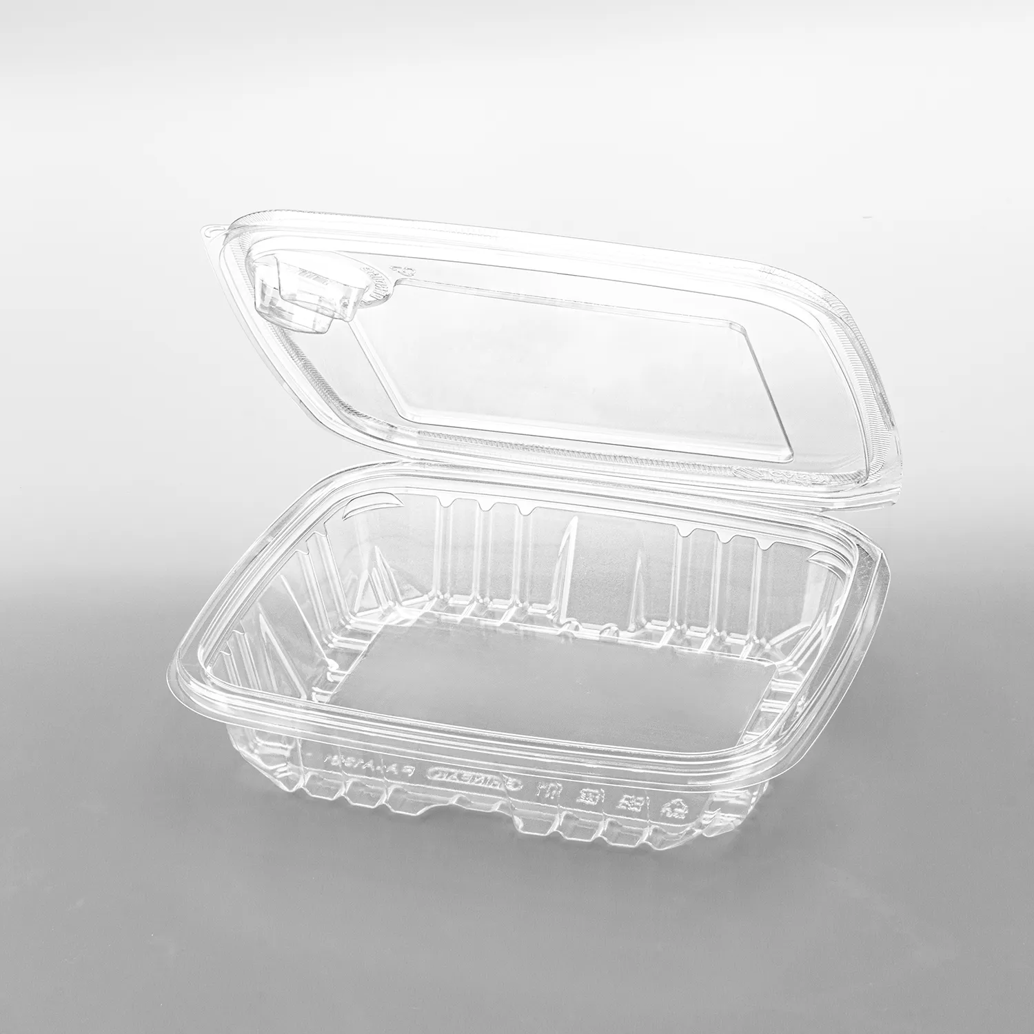 [150 sets] 36 oz PET Tamper Resistant Hinged Deli Containers w/Flat Lid, Rectangular