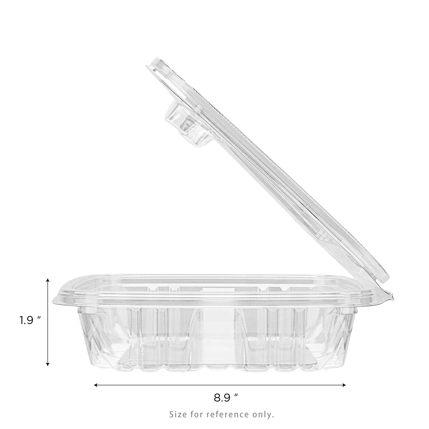 [150 sets] 36 oz PET Tamper Resistant Hinged Deli Containers w/Flat Lid, Rectangular