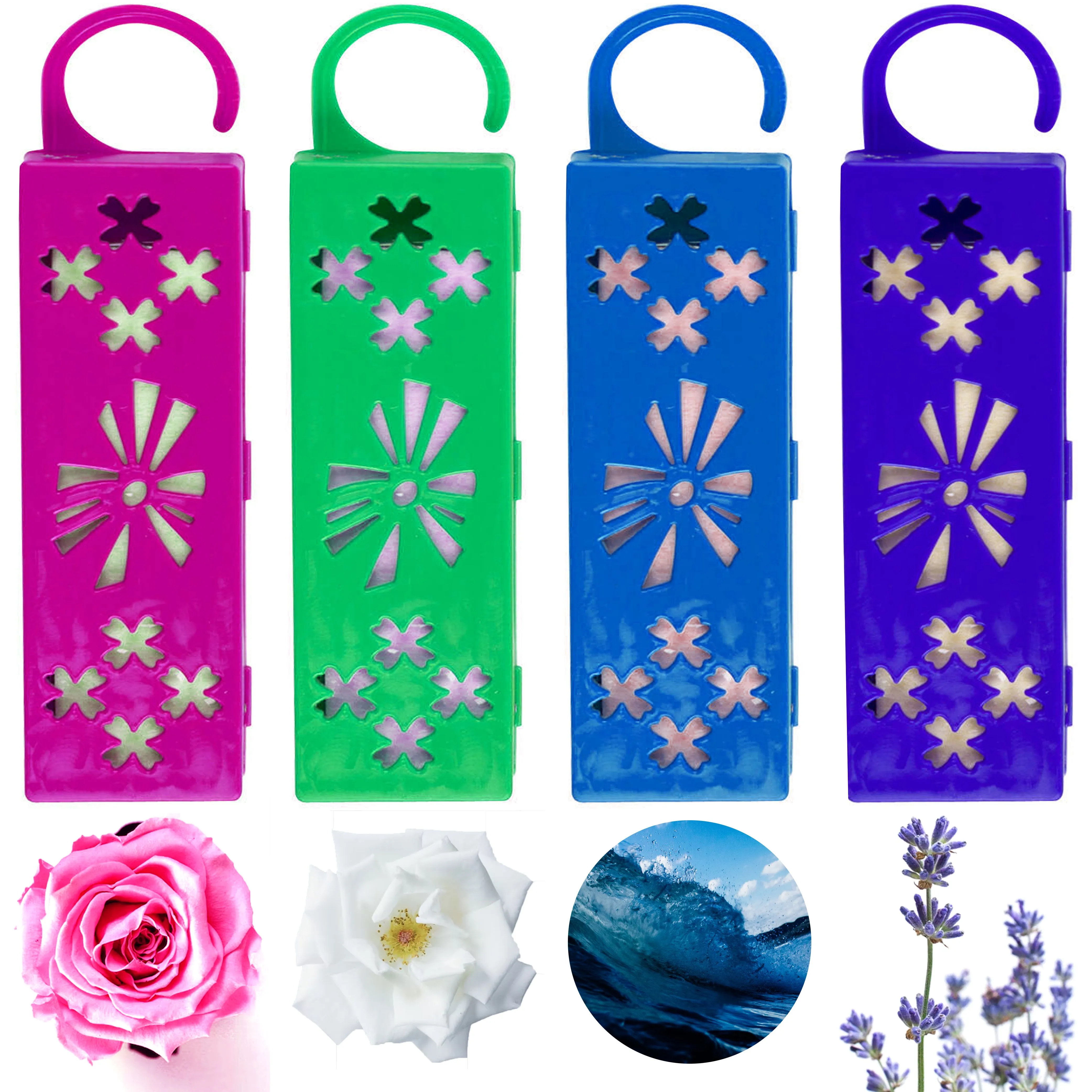 16 Pc Hanging Closet Air Freshener Scented Hangers Assorted Variety Aromas Bulk