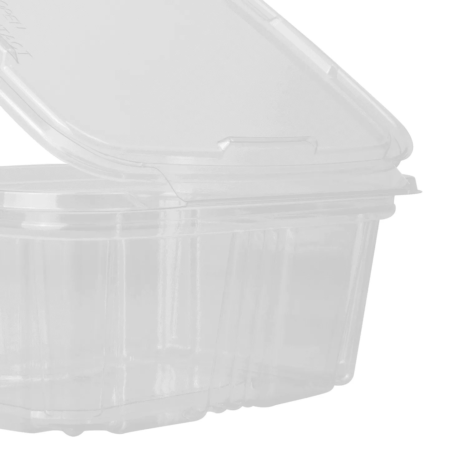 [200 ct] 16 oz PET Plastic Tamper Resistant Hinged Deli Containers with Lid