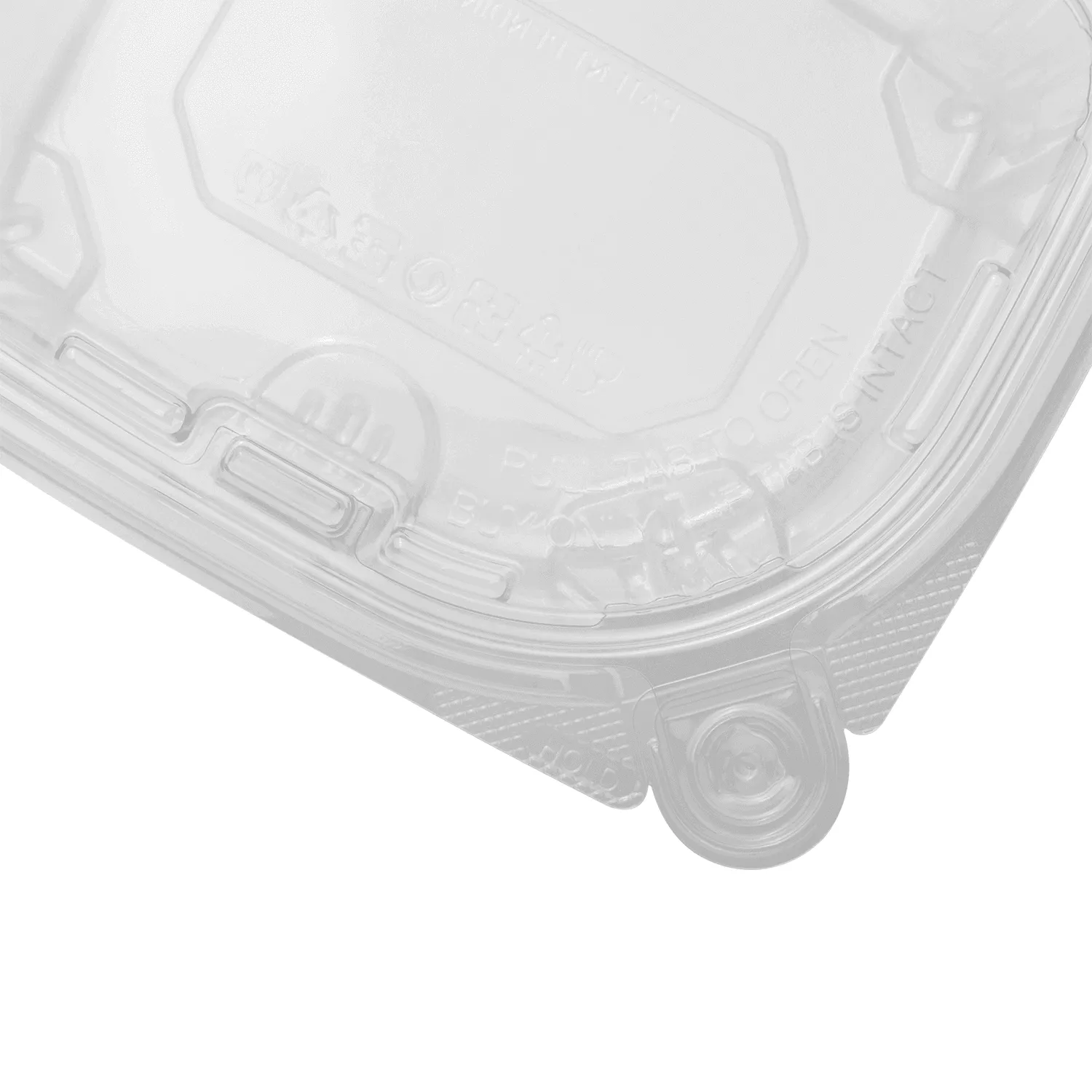 [200 ct] 16 oz PET Plastic Tamper Resistant Hinged Deli Containers with Lid