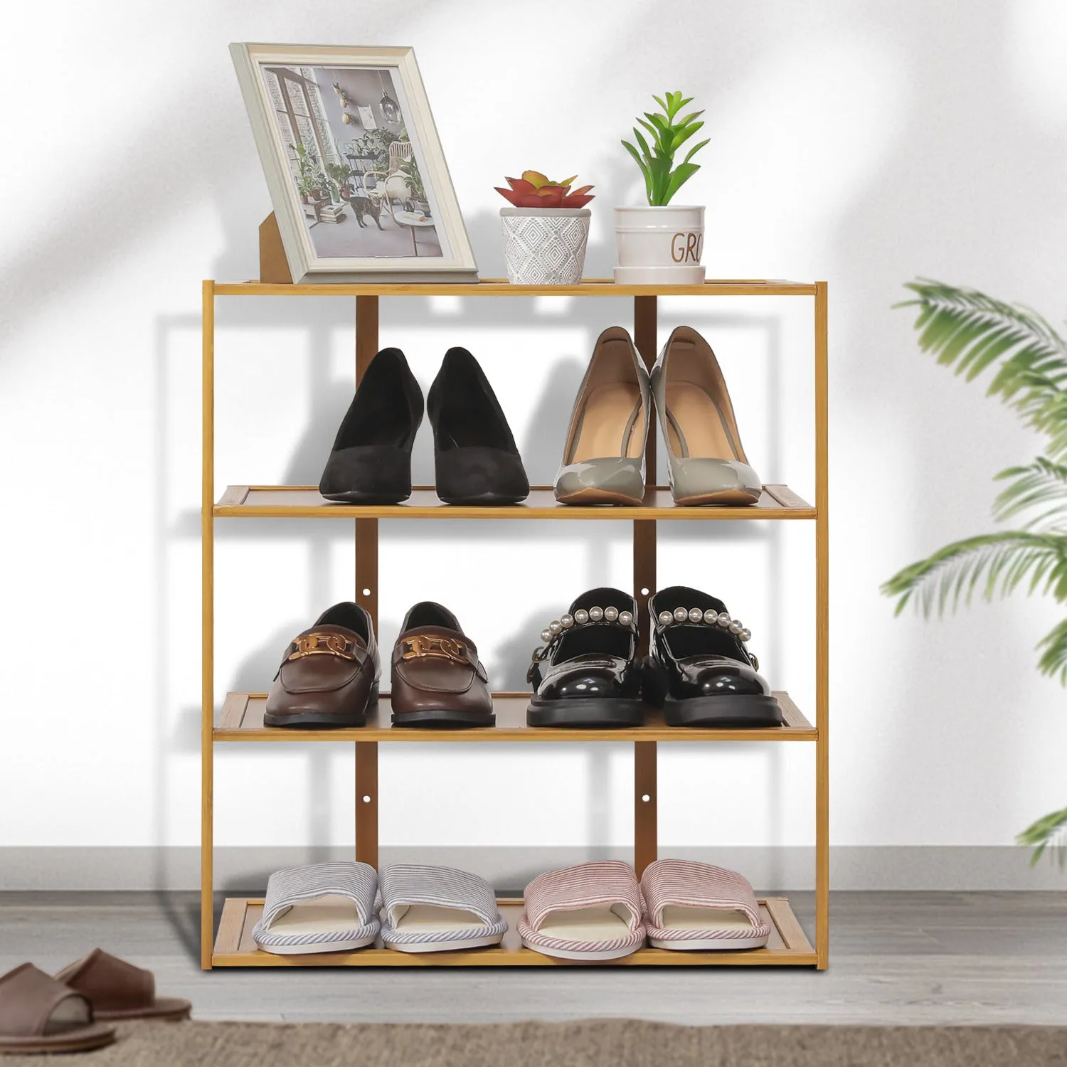 21" Single Stand Shoe Rack - Brown
