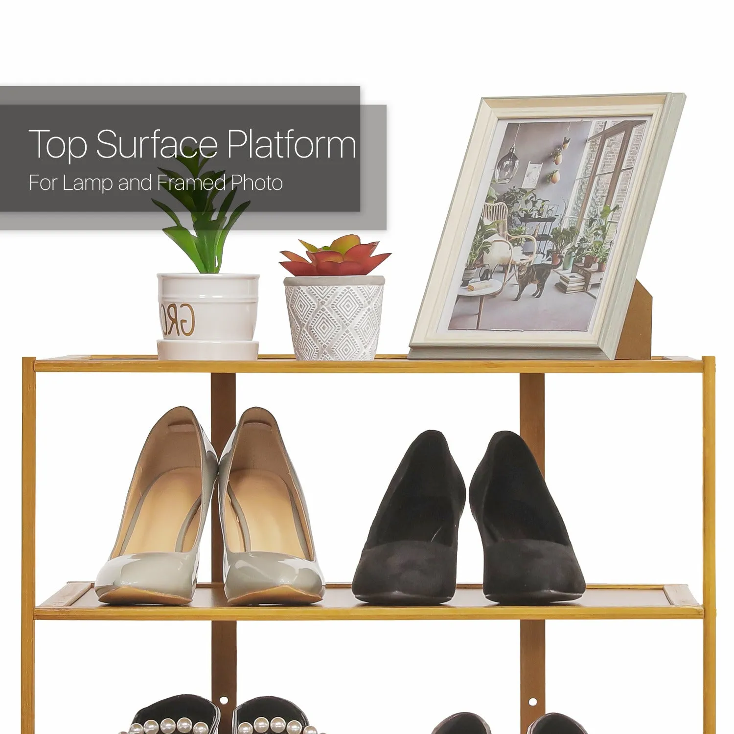 21" Single Stand Shoe Rack - Brown