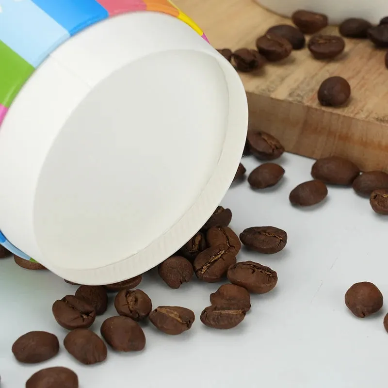 24 Piece Rainbow Double Wall Paper Cups 8 / 12Oz Hot / Cold Disposable Lids