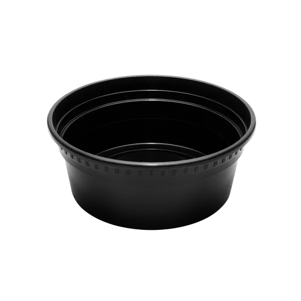[240 sets] 8 oz Deli Containers with Lids | Injection Molded PP | Black