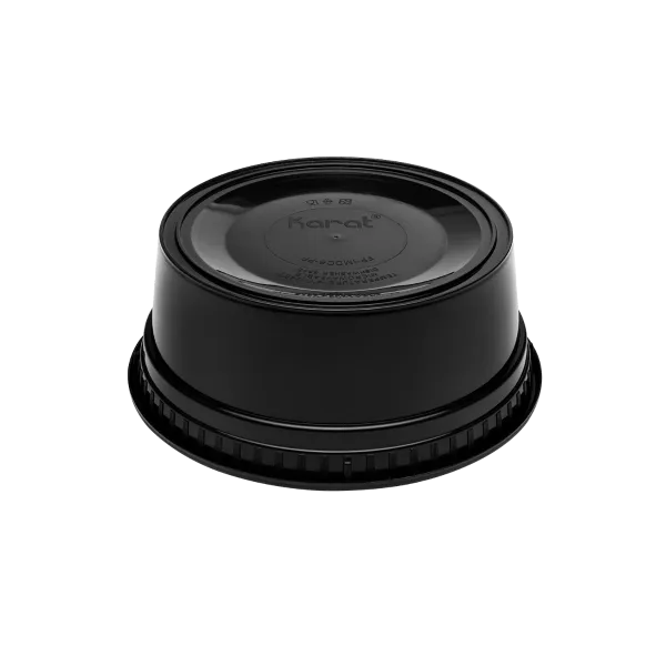[240 sets] 8 oz Deli Containers with Lids | Injection Molded PP | Black