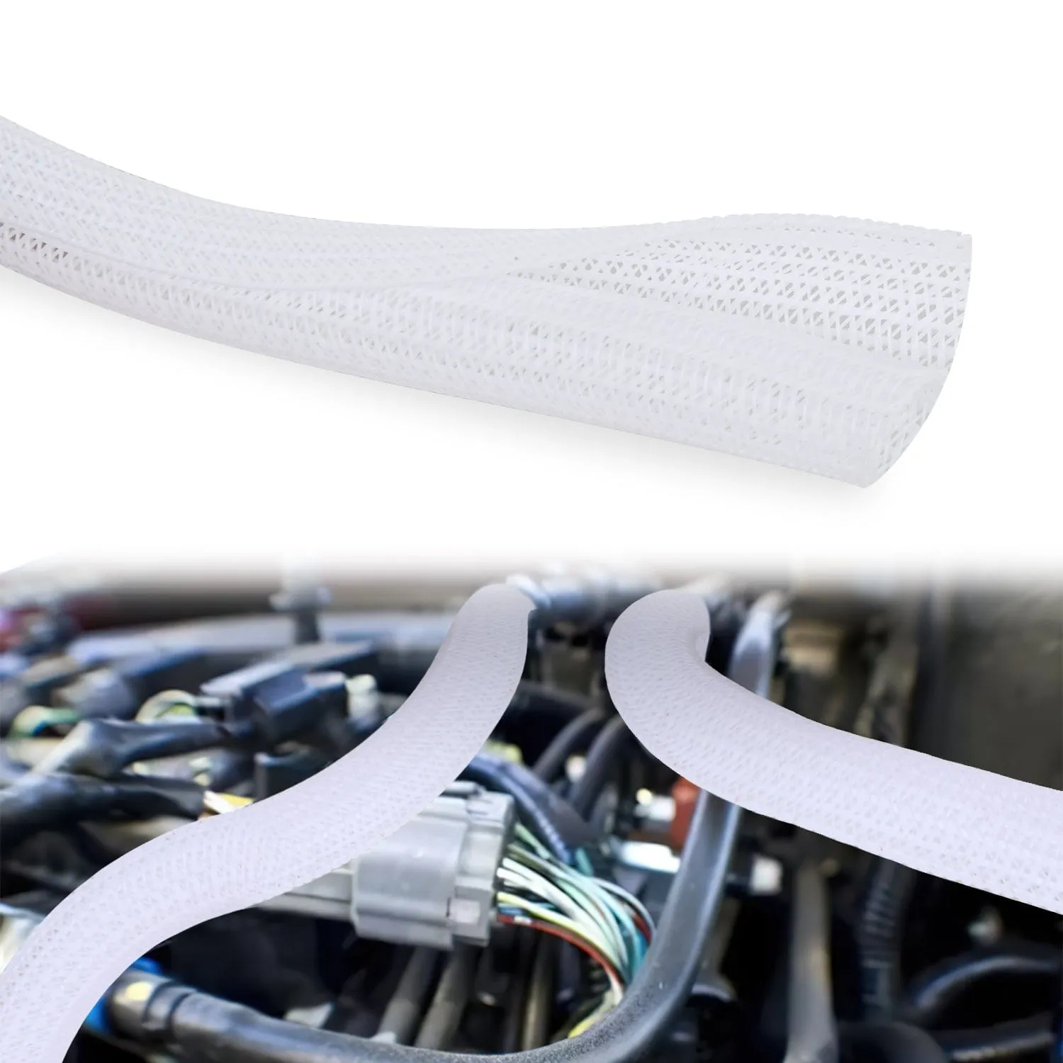 25ft-1/2inch White Cable Management Sleeves