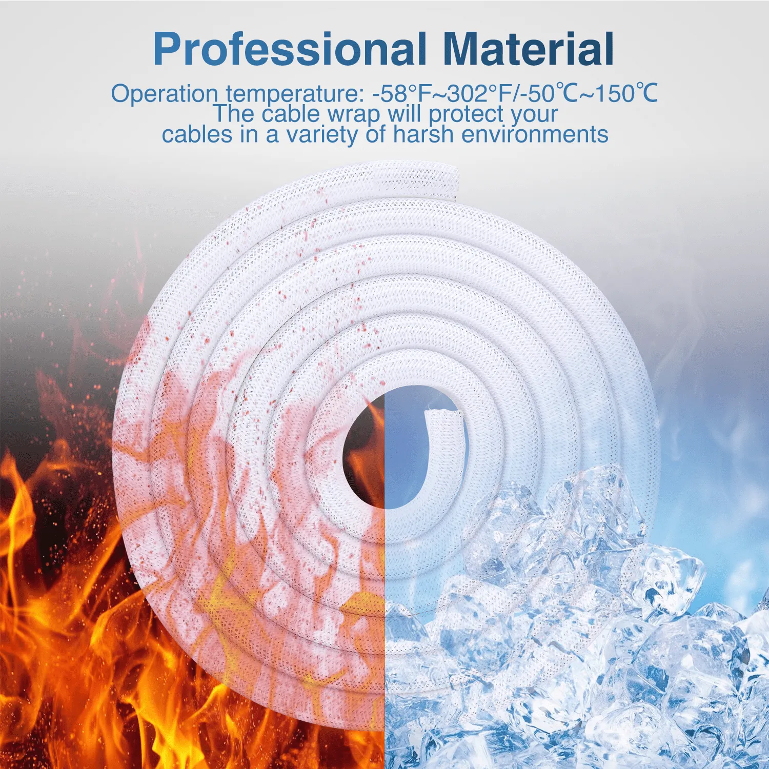 25ft-1/2inch White Cable Management Sleeves