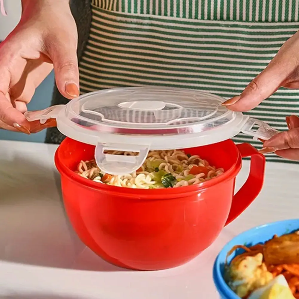 4 Pc Meal Prep Soup Bowls Microwaveable Food Lunch Container Mug Vent Lid 32oz