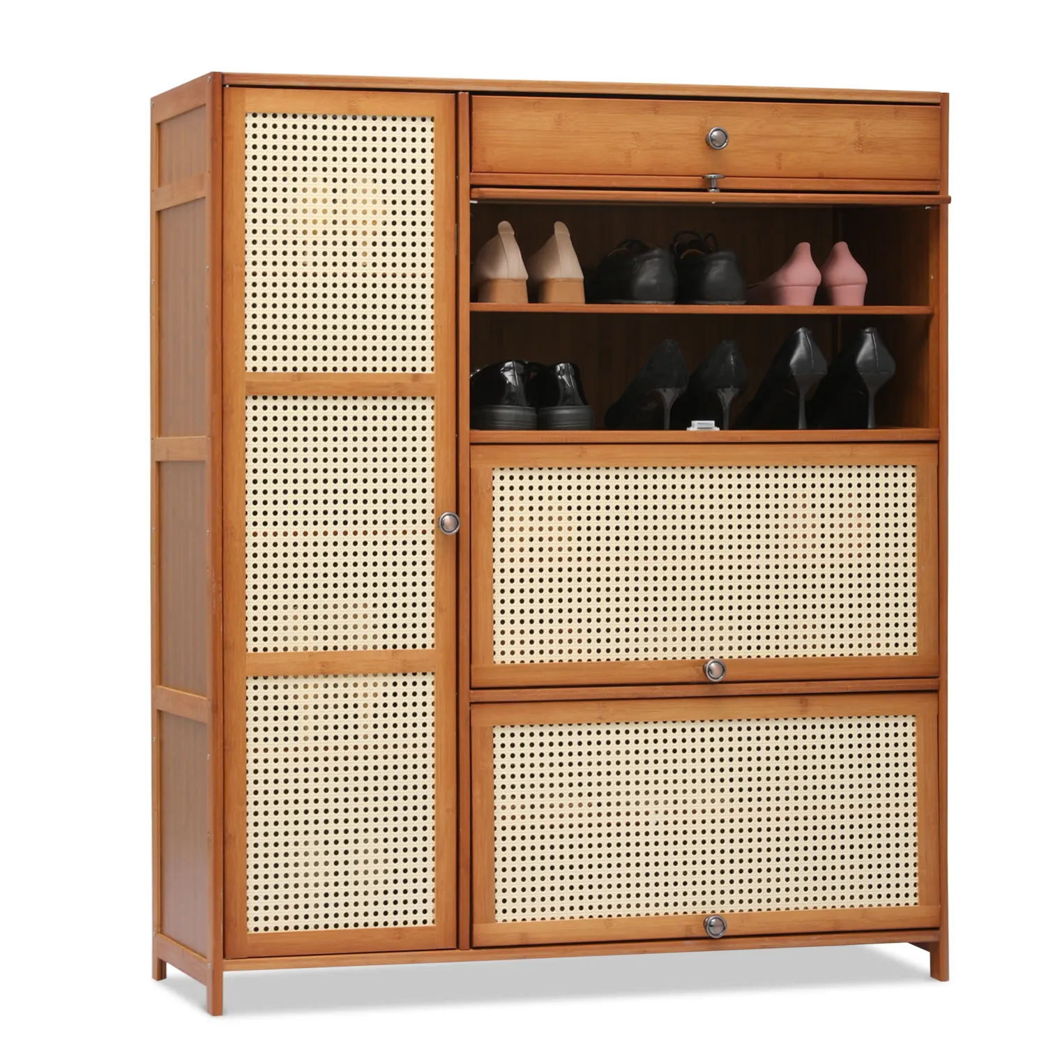 40" Shoe Storage - 8 Tiers 4 door - Brown