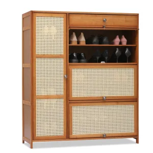 40" Shoe Storage - 8 Tiers 4 door - Brown