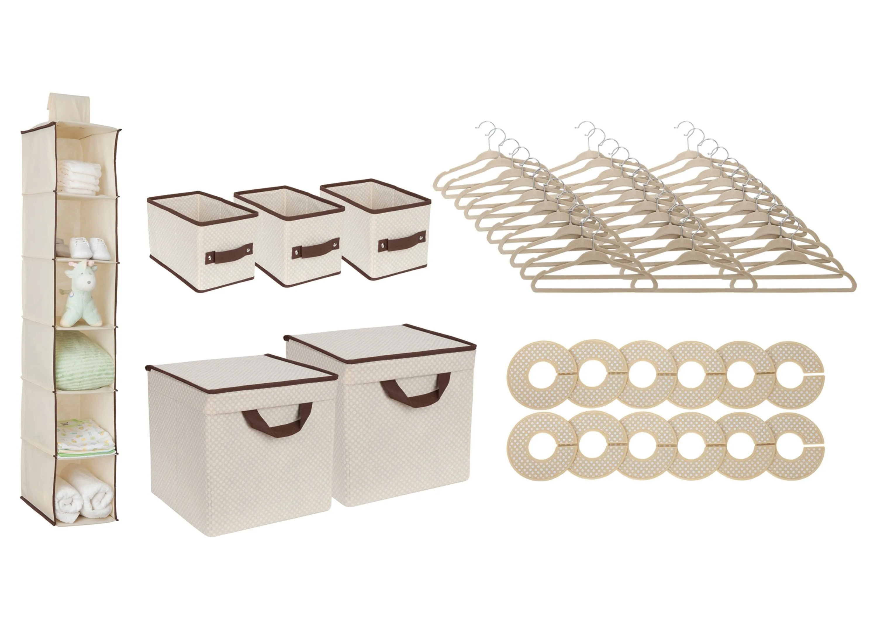 48 Piece Nursery Closet Organizer and Storage Set