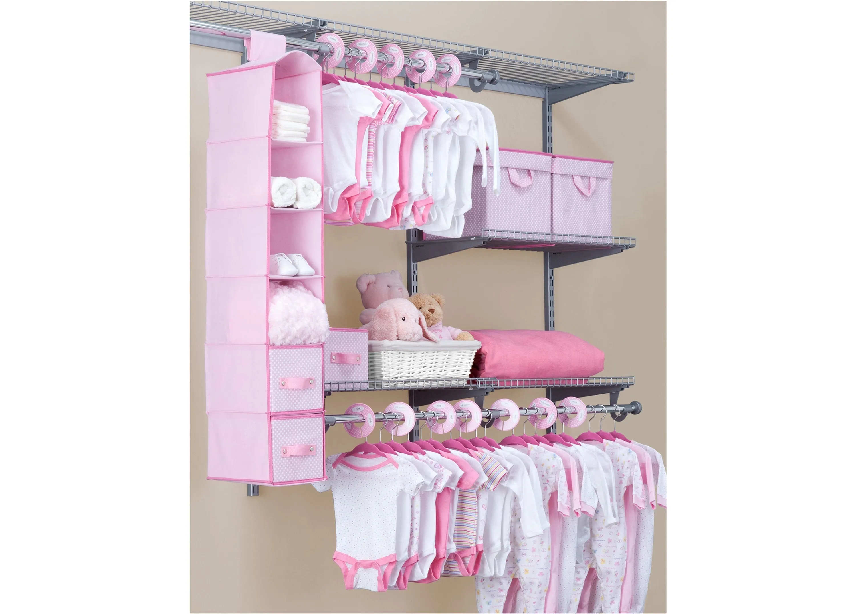 48 Piece Nursery Closet Organizer and Storage Set