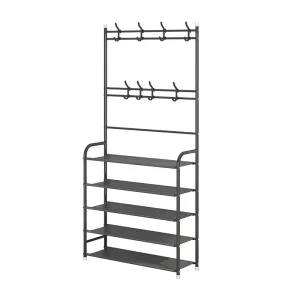 5-Layer Shoe Rack Organizer With Hat Hanger