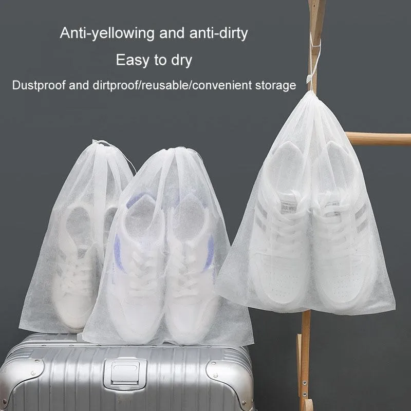 50 Pcs Thickened Non Woven Shoe Storage Bag Portable & Sunscreen