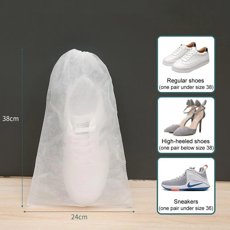 50 Pcs Thickened Non Woven Shoe Storage Bag Portable & Sunscreen