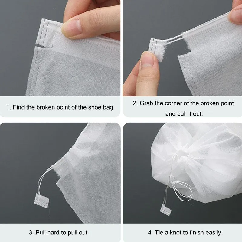 50 Pcs Thickened Non Woven Shoe Storage Bag Portable & Sunscreen
