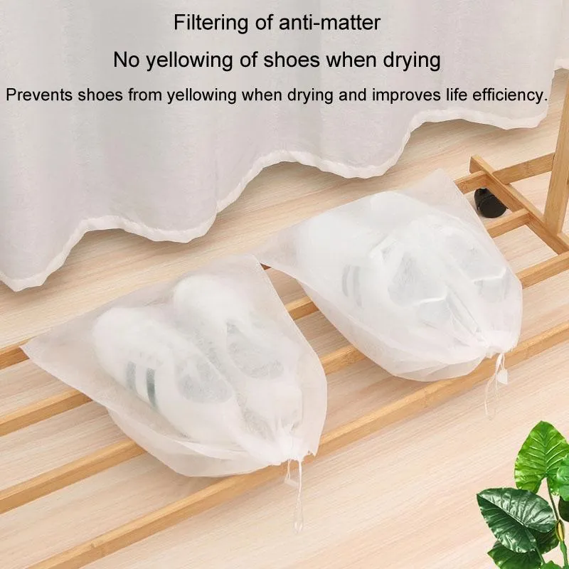 50 Pcs Thickened Non Woven Shoe Storage Bag Portable & Sunscreen