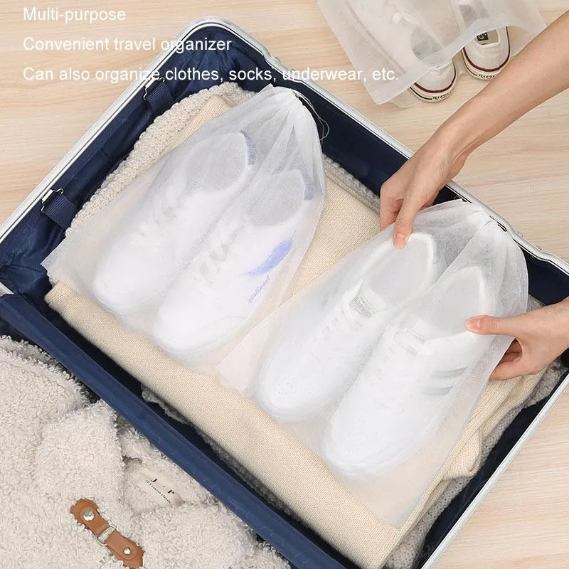 50 Pcs Thickened Non Woven Shoe Storage Bag Portable & Sunscreen