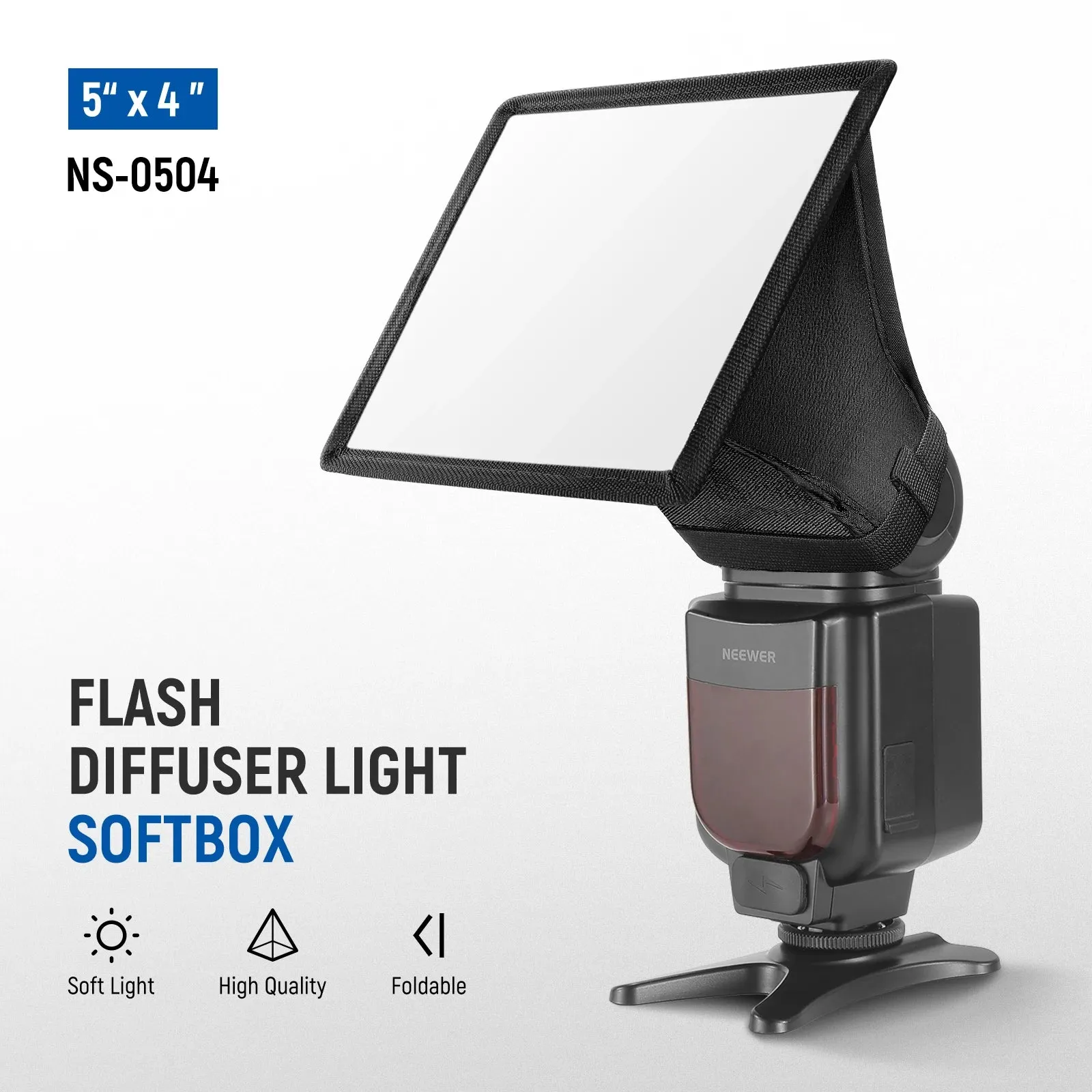 5x4 Collapsible Flash Diffuser Softbox for Canon Nikon Sony Storage Pouch Included
