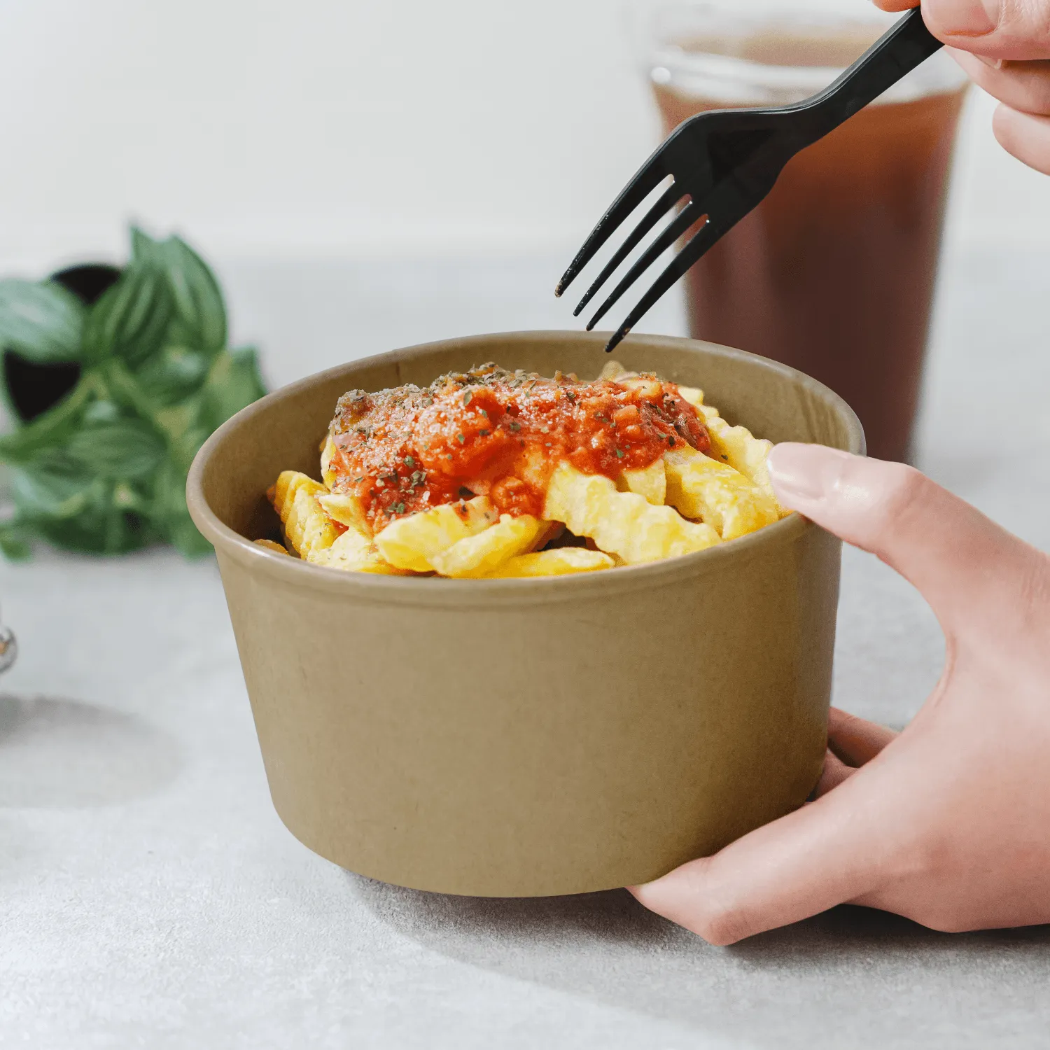 [600 ct] 24 oz Paper Food Containers | 142 mm | Kraft