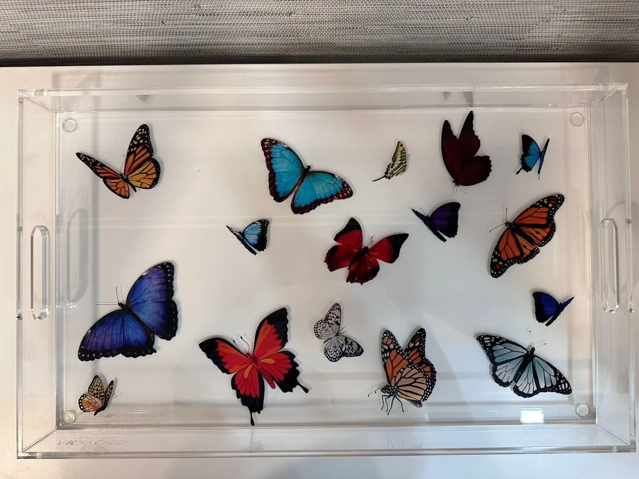 Acrylic - Butterflies Large Serving Tray