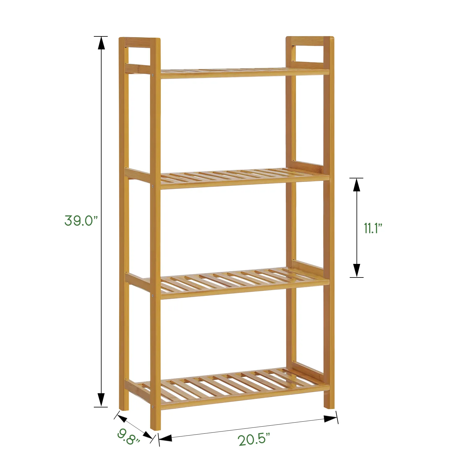 Adjustable Shoe Rack Entryway Shelf Organizer - 4 Tier - Natural