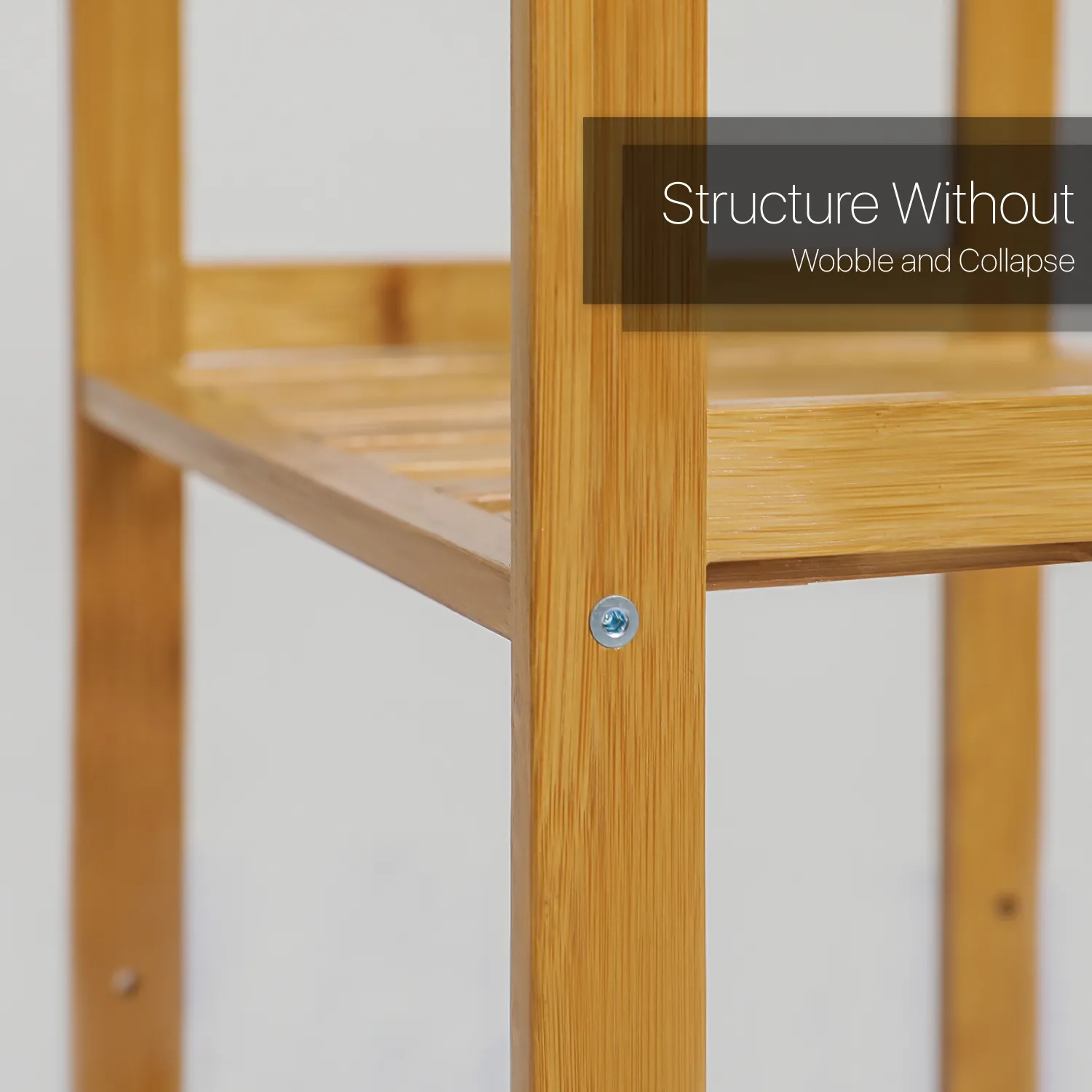 Adjustable Shoe Rack Entryway Shelf Organizer - 5 Tier - Natural
