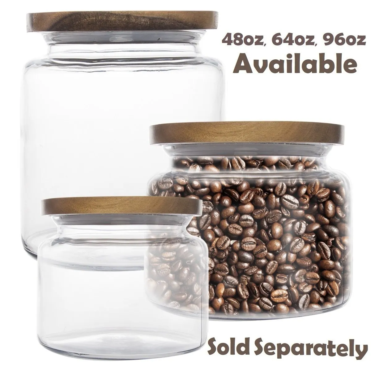 Anchor Hocking: Glass Jars Kitchen Canister With Wood Lids, 48oz (Pack of 2)
