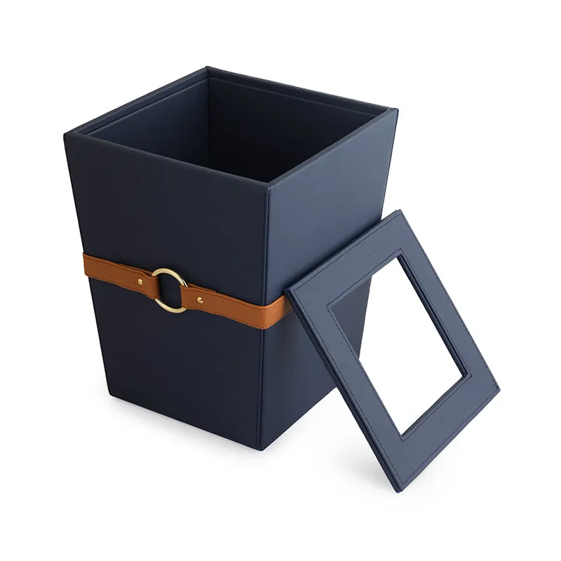 Arbo Vegan Leather Dustbin - Blue