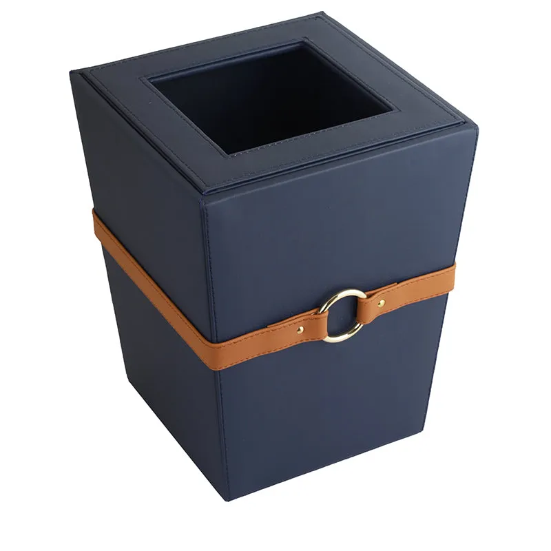 Arbo Vegan Leather Dustbin - Blue