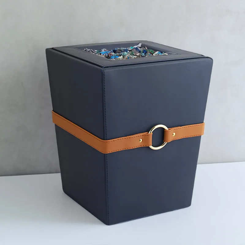 Arbo Vegan Leather Dustbin - Blue
