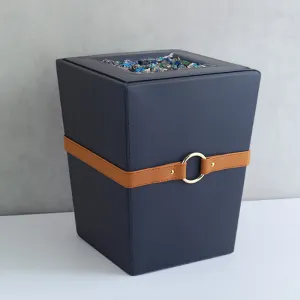 Arbo Vegan Leather Dustbin - Blue