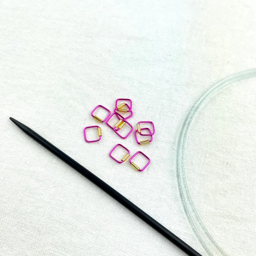 Beaded Stitch Markers | Small Square