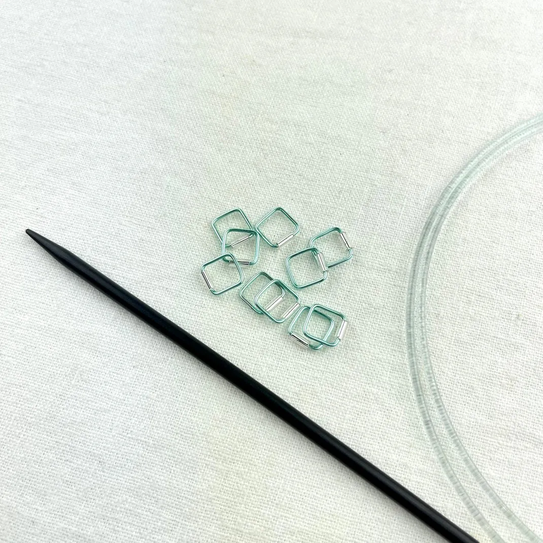 Beaded Stitch Markers | Small Square