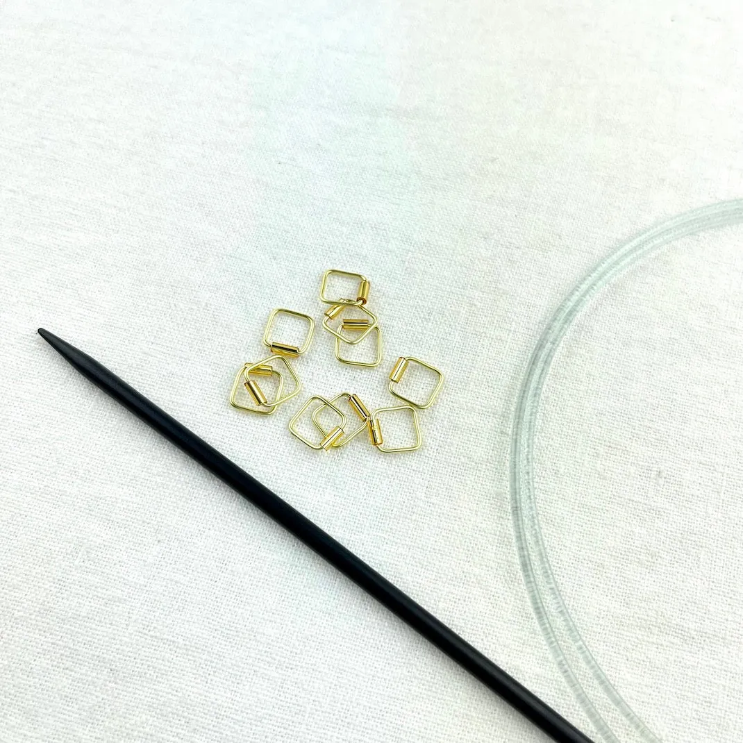 Beaded Stitch Markers | Small Square