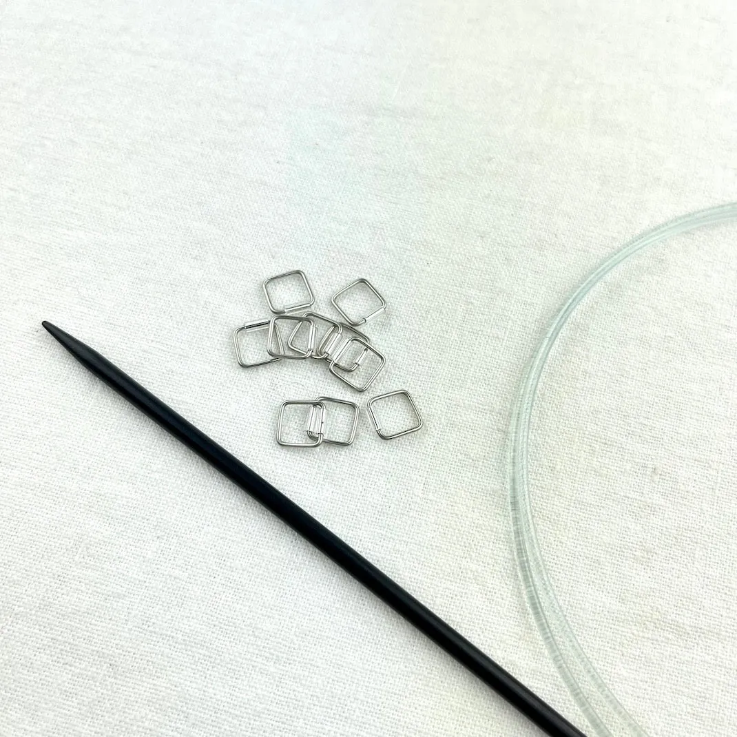 Beaded Stitch Markers | Small Square