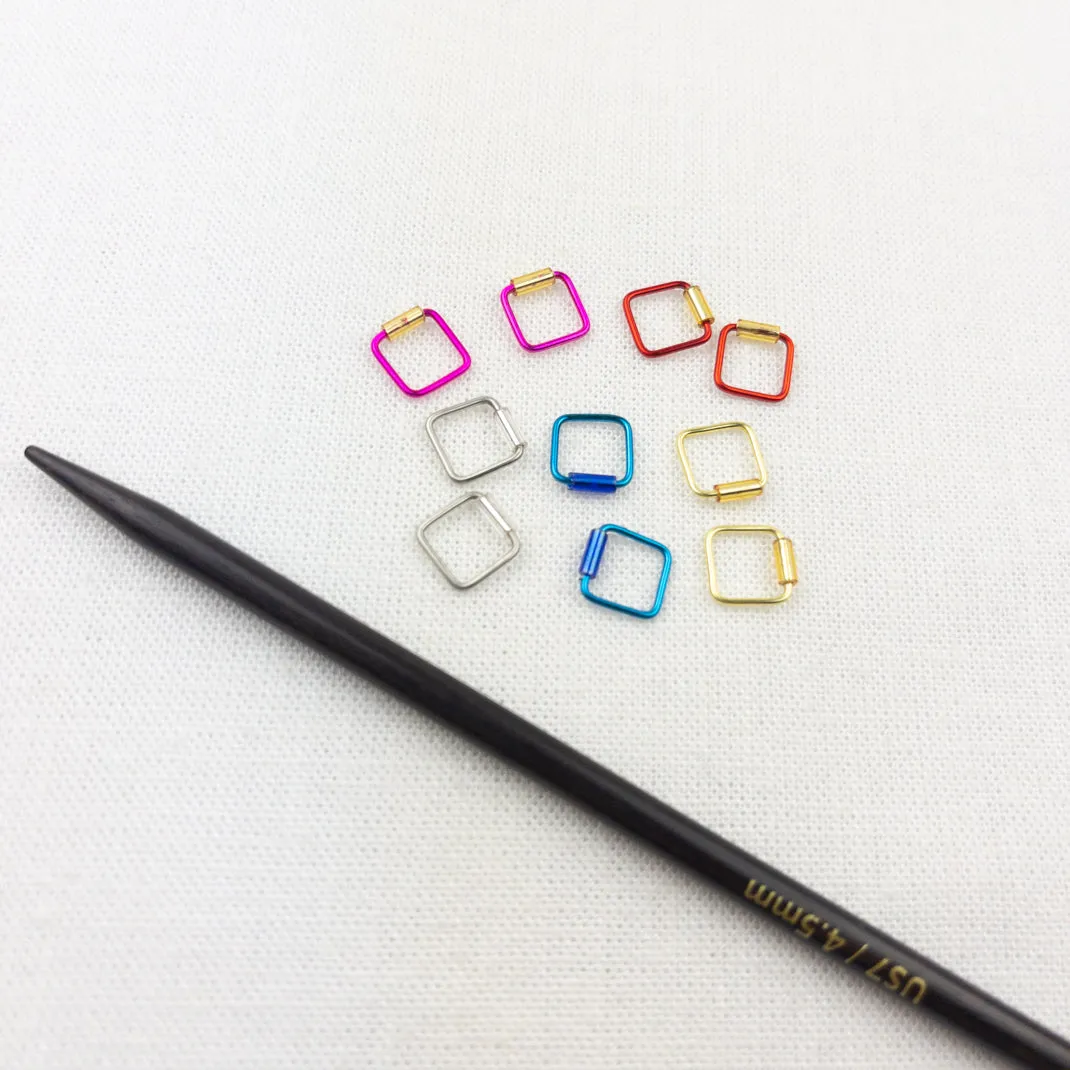 Beaded Stitch Markers | Small Square
