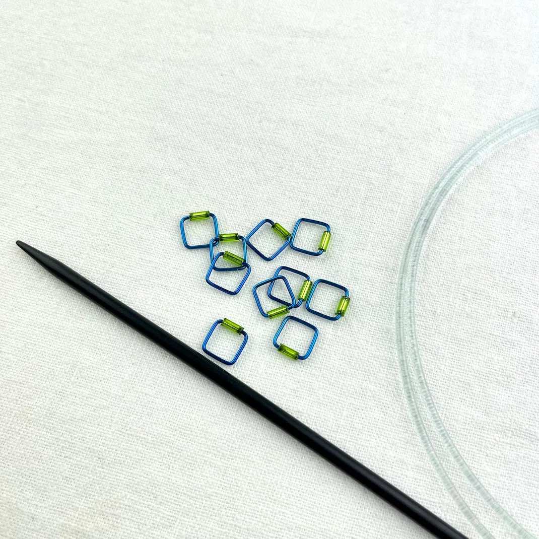 Beaded Stitch Markers | Small Square