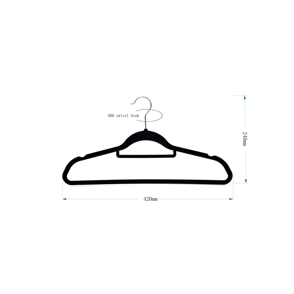 Black - Set of 30 Velvet Hangers
