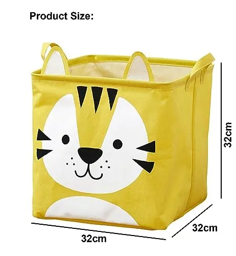 Collapsible Square Storage Baskets, Storage Organiser for Ladunry Basket (Yellow)