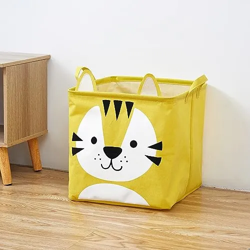 Collapsible Square Storage Baskets, Storage Organiser for Ladunry Basket (Yellow)